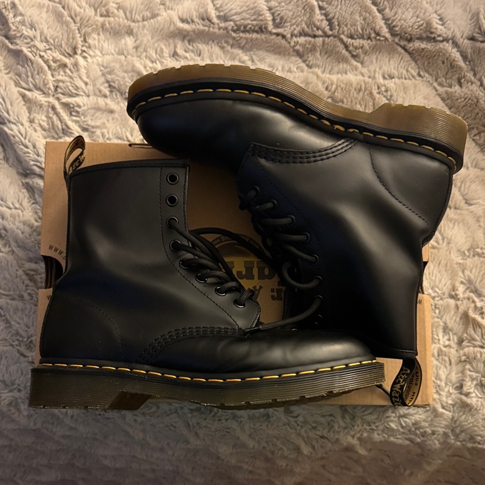 Dr. Martens Classic Black Leather 8-Eye Combat Boots